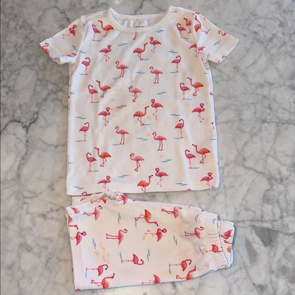 Janie and Jack Pink Flamingo Pajama Set 4T